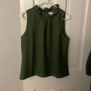Green J-Crew Sleeveless Blouse